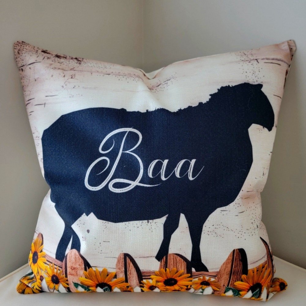 Decor Charming Black and White Sheep Pillow cover